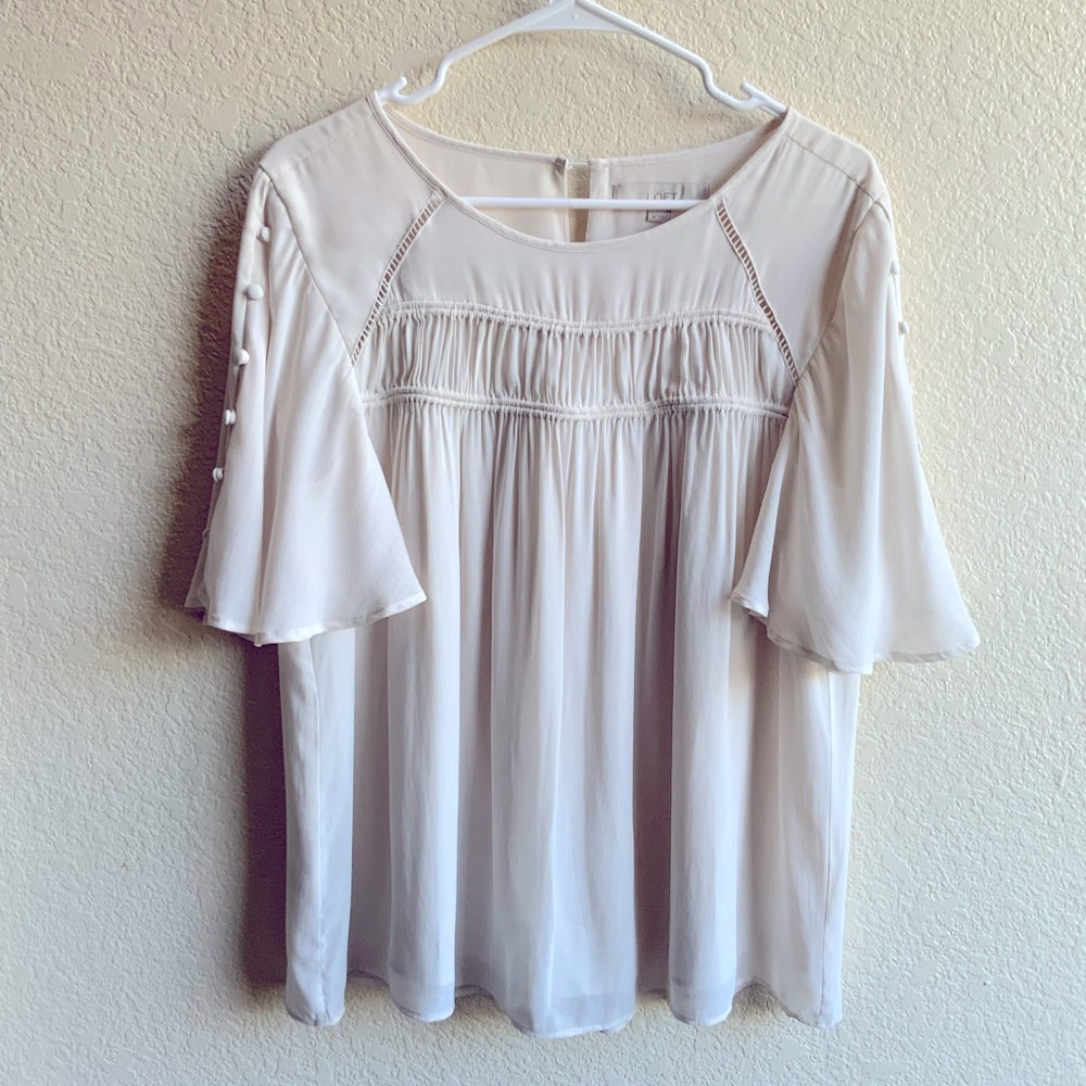 Half sleeve flowy chest detail blouse